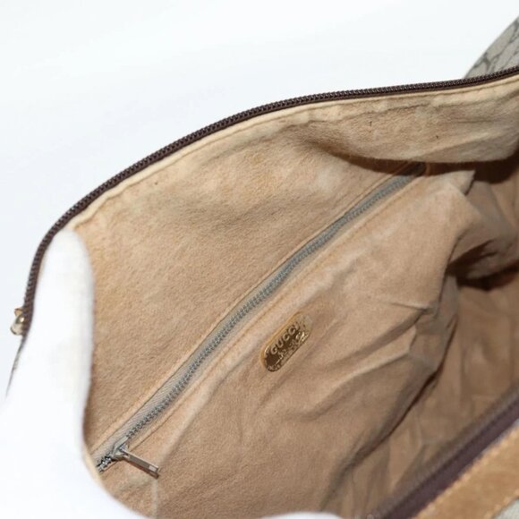 GUCCI GG Plus Supreme Boston Bag PVC Beige Gold Auth bs27274 - Picture 13 of 16